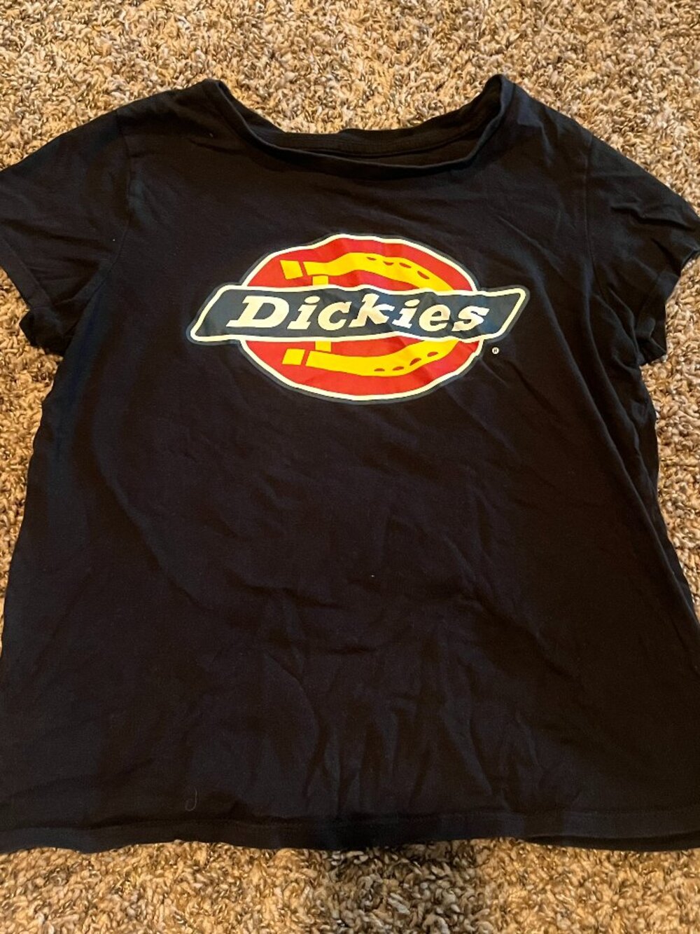 Dickies Women's Black Fitted Logo Graphic T-Shirt Size Medium
